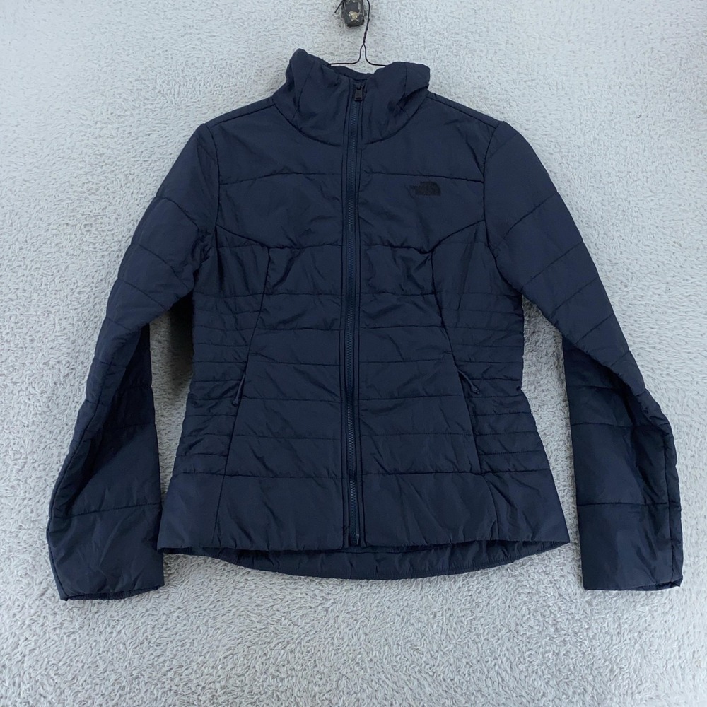 North Face Jacket Womens Small Navy Blue Insulated Full Zip Lightweight Outdoor